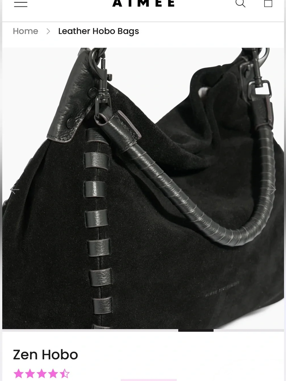 Aimee Kestenberg Zen Hobo Black Suede